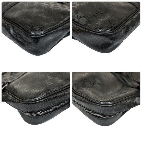 Authentic Gucci GG Imprime Business Bag Briefcase Crossbody Messenger Mens Black - Picture 7 of 14